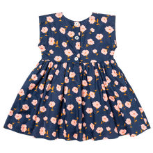Load image into Gallery viewer, Girls Adaline Dress - Navy Flower Toss by Pink Chicken

