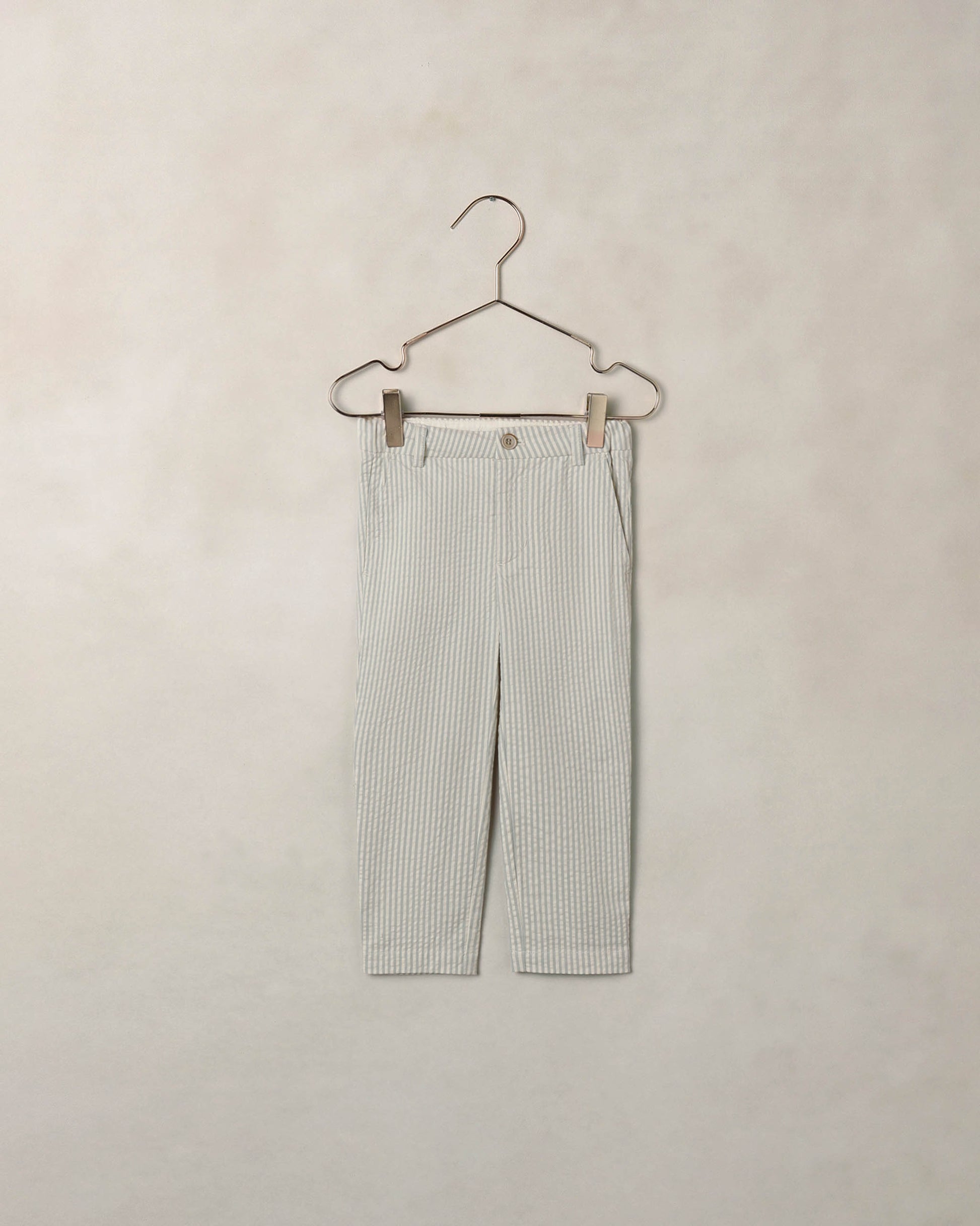 Boys Sebastian Pant by Noralee in sky blue with stripe pattern, featuring comfortable fit and casual style.