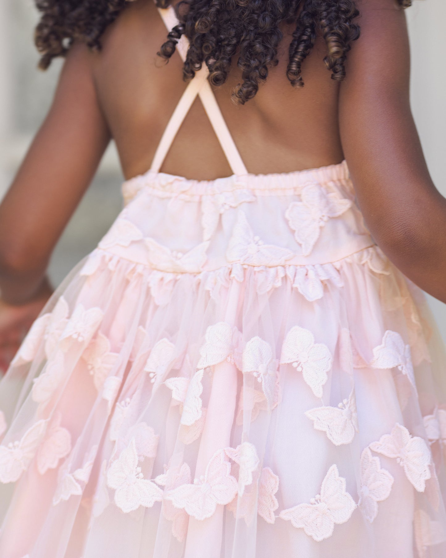 Girls Pippa Dress by Noralee featuring butterfly print in cotton candy pink, with a charming, playful design perfect for young girls.