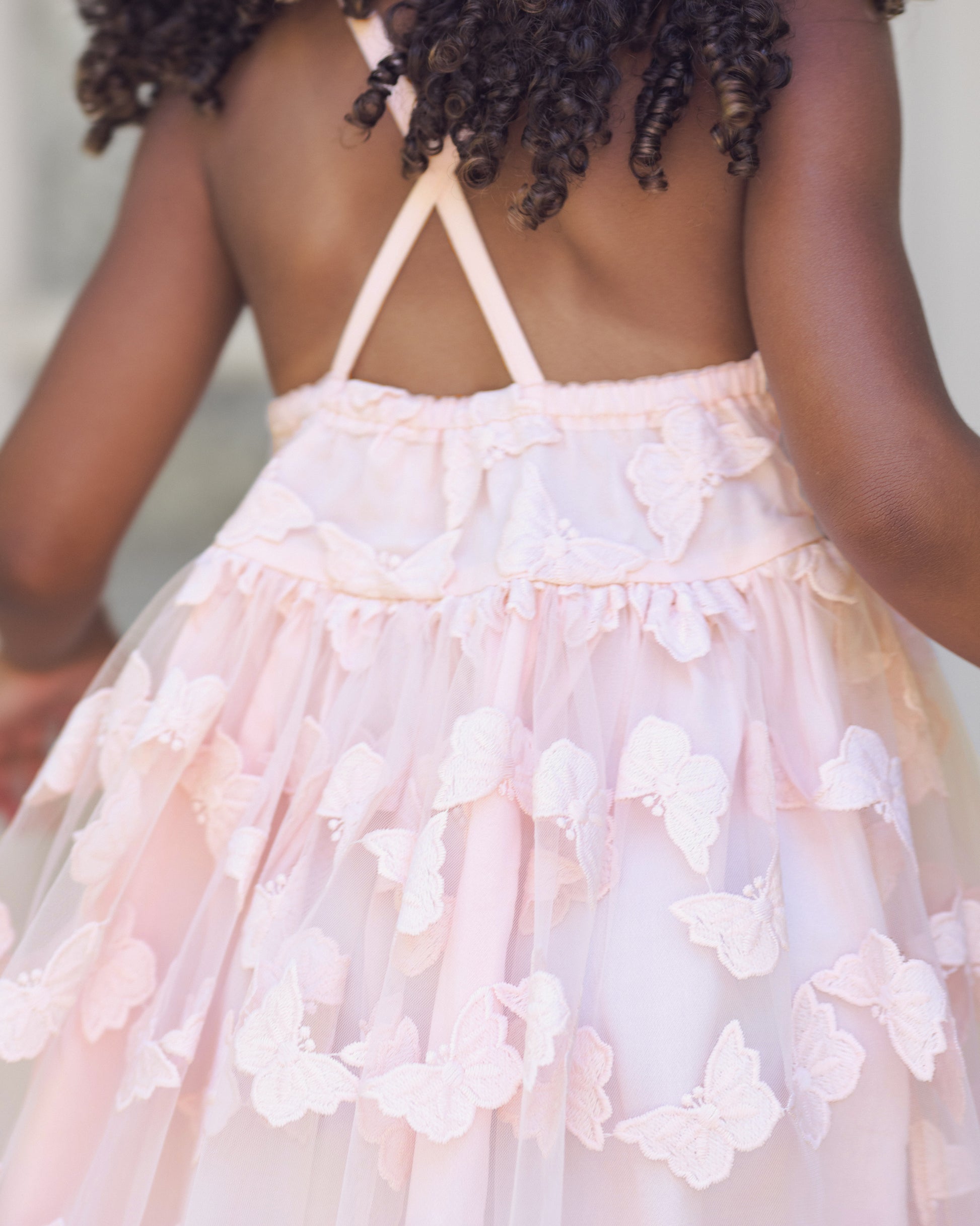 Girls Pippa Dress by Noralee featuring butterfly print in cotton candy pink, with a charming, playful design perfect for young girls.