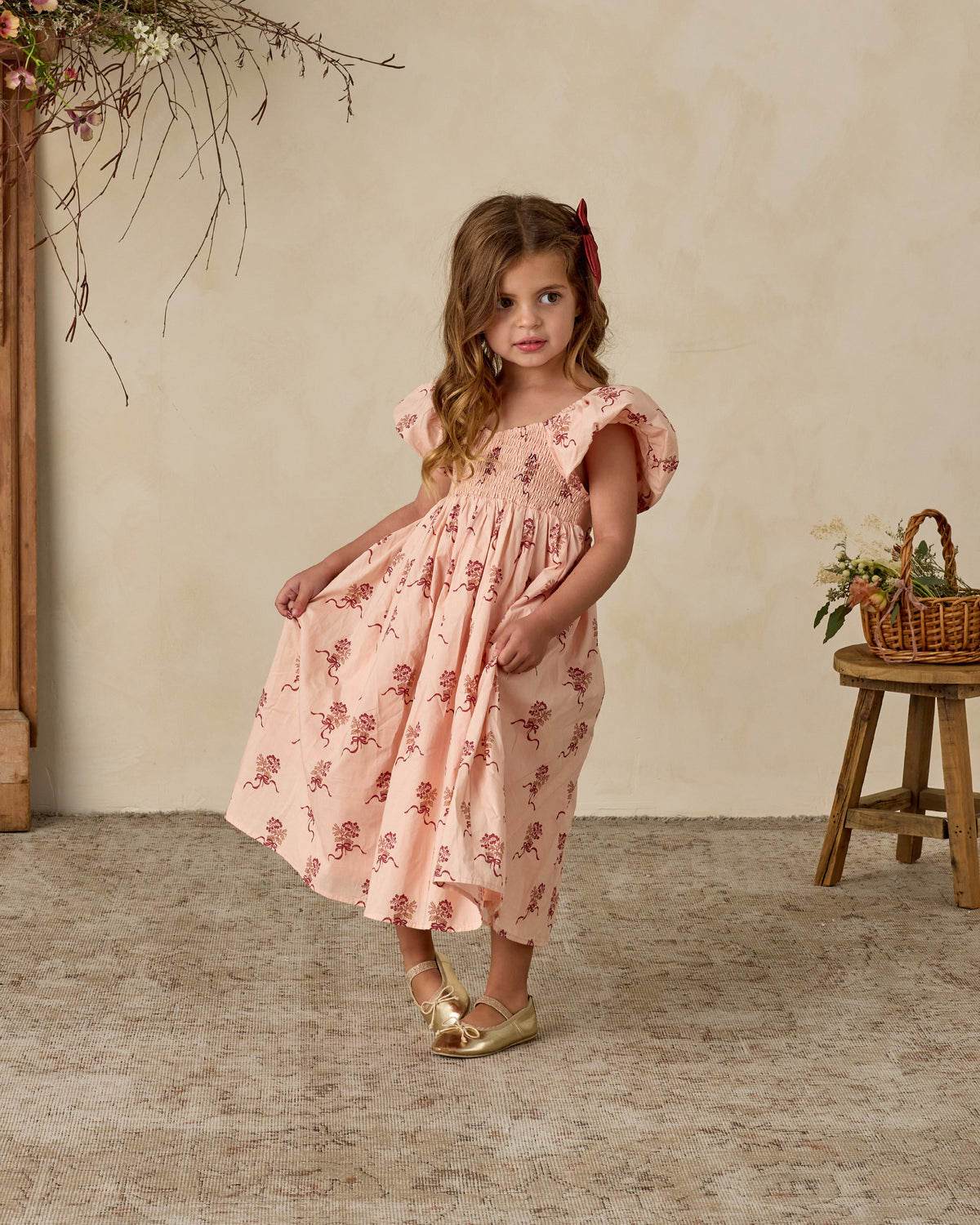 Noralee Hazel Dress in Vintage Ruby, featuring a stylish, feminine design with floral pattern and elegant silhouette.