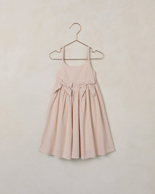 Girls Beatrice Midi Dress in Petal Pink by Noralee, soft pink dress with floral details and a flowy midi length.