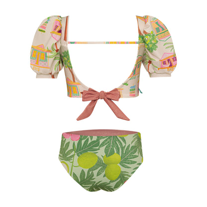 Pepita & Me Casitas Bubble Bikini with reversible bottom, featuring vibrant, colorful swimwear design for women.