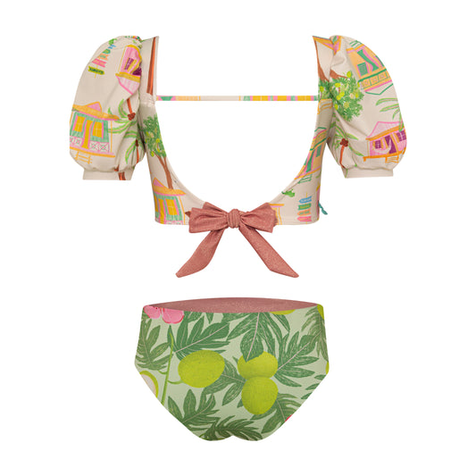 Pepita & Me Casitas Bubble Bikini with reversible bottom, featuring vibrant, colorful swimwear design for women.