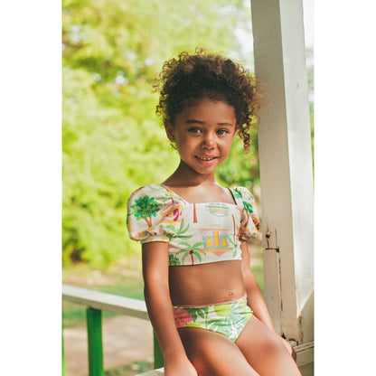Pepita & Me Casitas Bubble Bikini with reversible bottom, featuring colorful, stretchy fabric and a playful, bubble design.