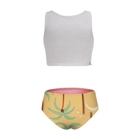 South End Pool Bikini by Pepita & Me, featuring a stylish blue and white striped bikini top and matching bottoms.