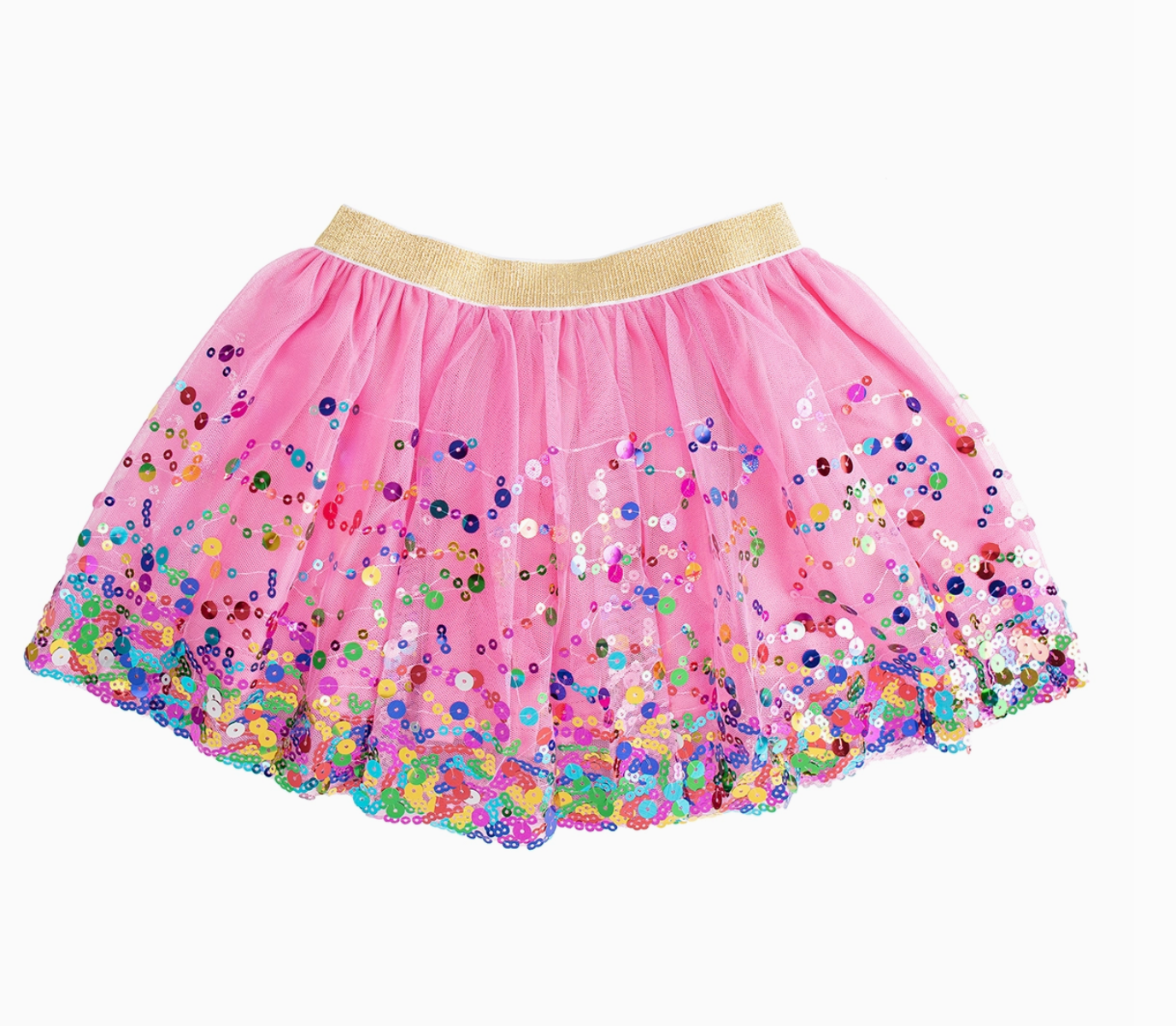 Raspberry Confetti Tutu by Sweet Wink features colorful confetti details on a soft, stretchy tutu for children.