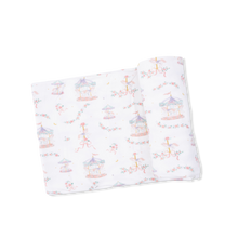 Load image into Gallery viewer, Carousel with Bows Swaddle Blanket
