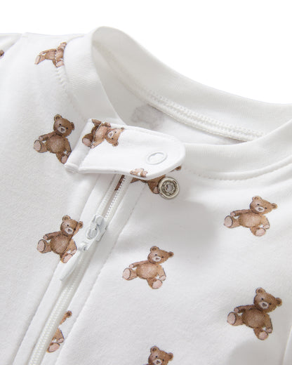 Infant Pima Romper In Teddy Tales