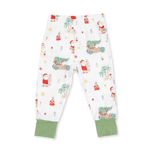 Angel Dear beach Christmas long sleeve loungewear set featuring festive holiday print and comfortable fabric for cozy winter days.