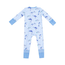 Load image into Gallery viewer, Deep Sea Fishing Blue 2 Way Zipper Romper
