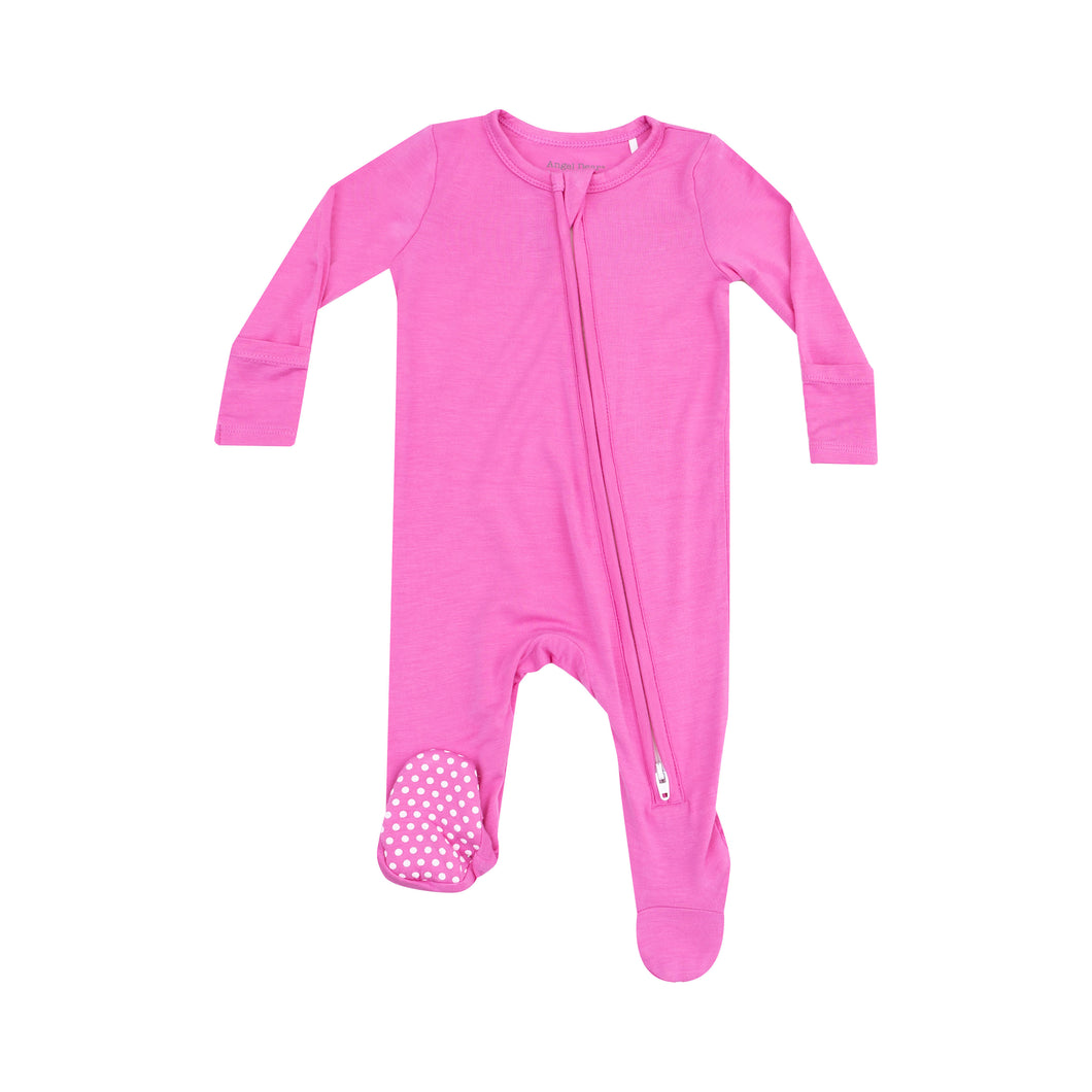 Solid Strawberry Moon 2 Way Zipper Footie