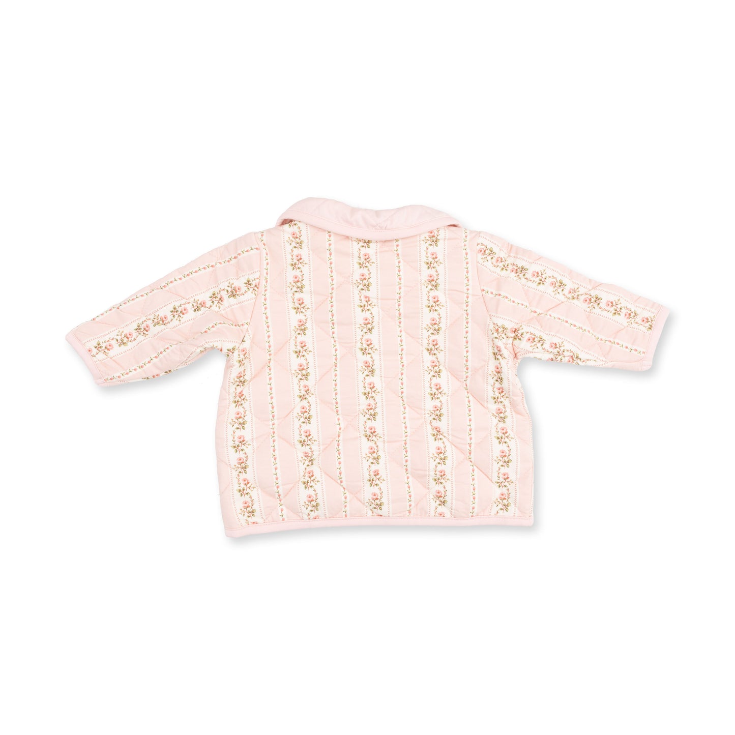 Girls Antoinette quilted jacket by Angel Dear, pink and cozy outerwear with a quilted pattern and hood for winter warmth.