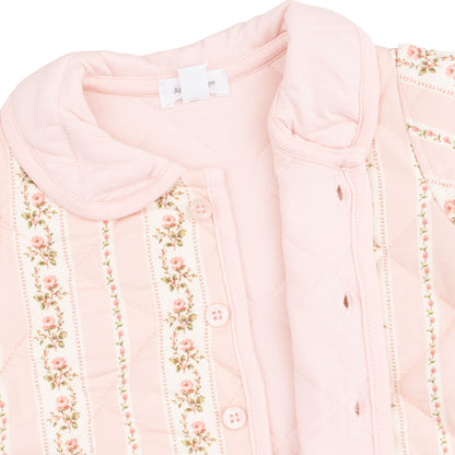 Girls Antoinette quilted jacket by Angel Dear, pink outerwear with cozy quilted design, suitable for chilly weather.