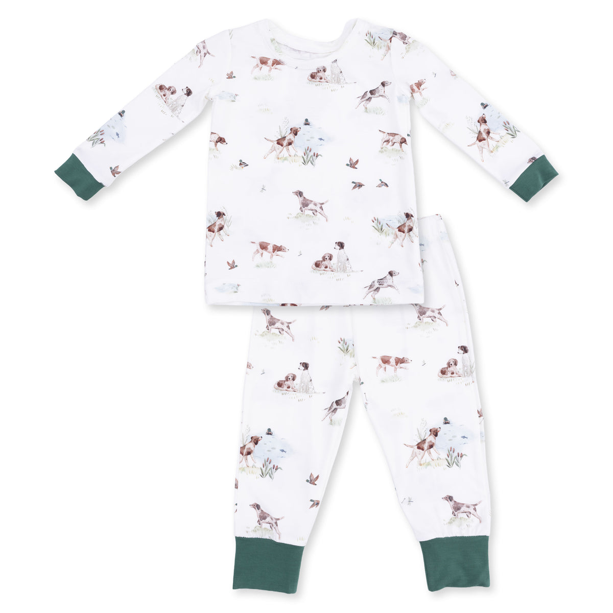 Kids Pointer Pups and Duck Buddies Long Sleeve Lounge Set