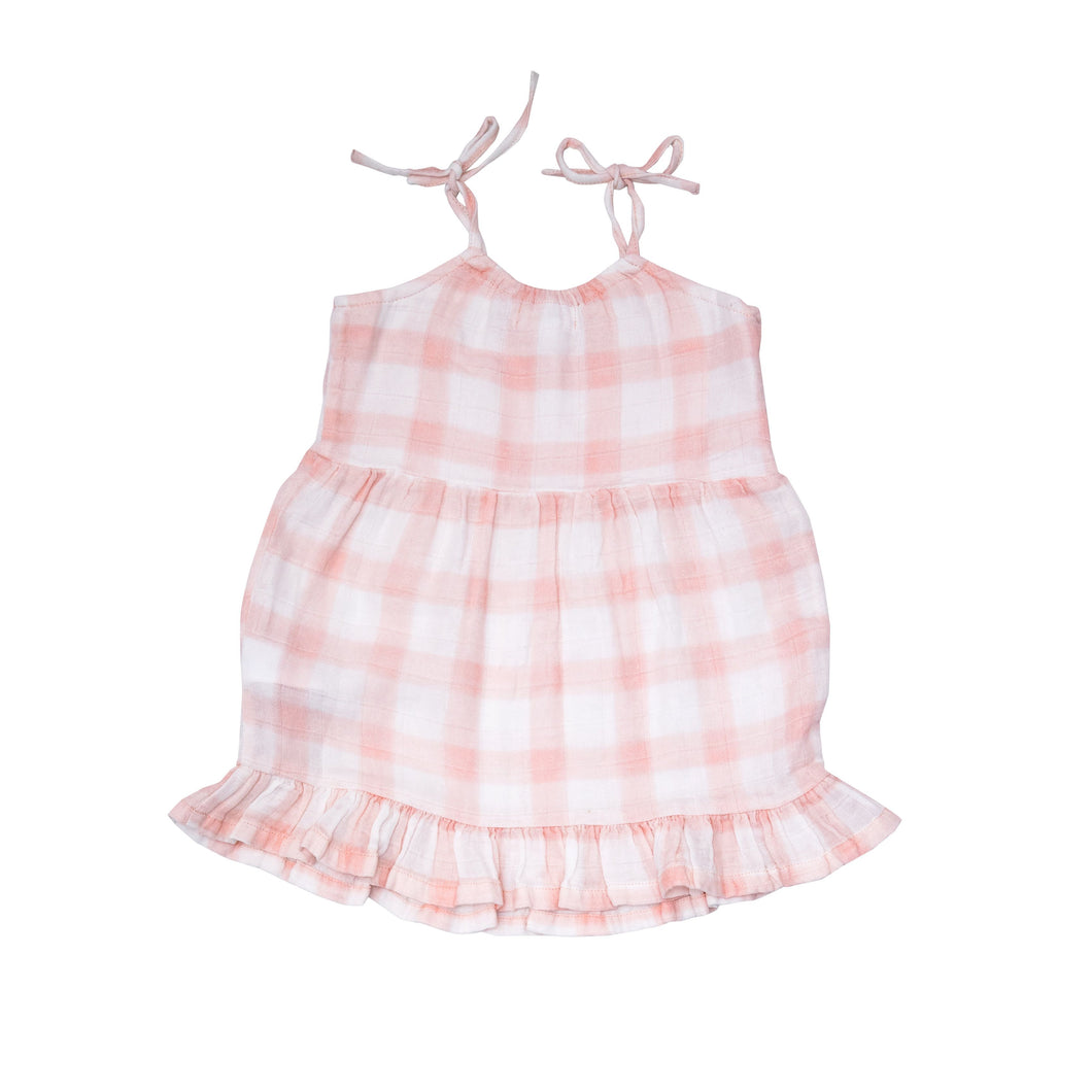Pink Gingham Twirly Tank Dress