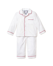 Load image into Gallery viewer, Kids White with Red Piping Twill Pajama Set **preorder**
