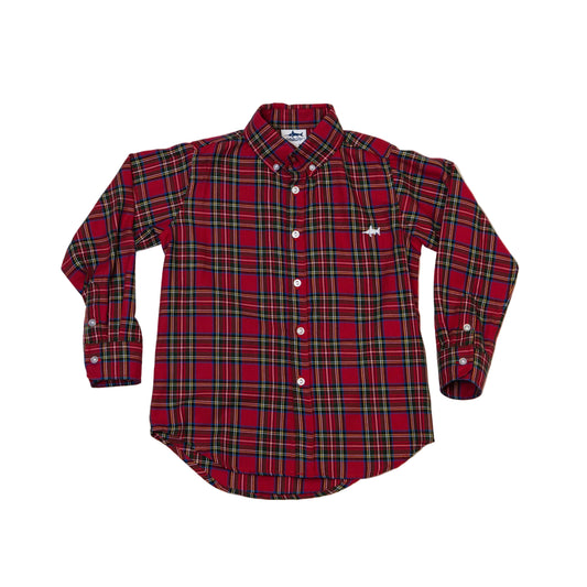 Boys Carter Oxford Button Down in Red Plaid **coming soon**