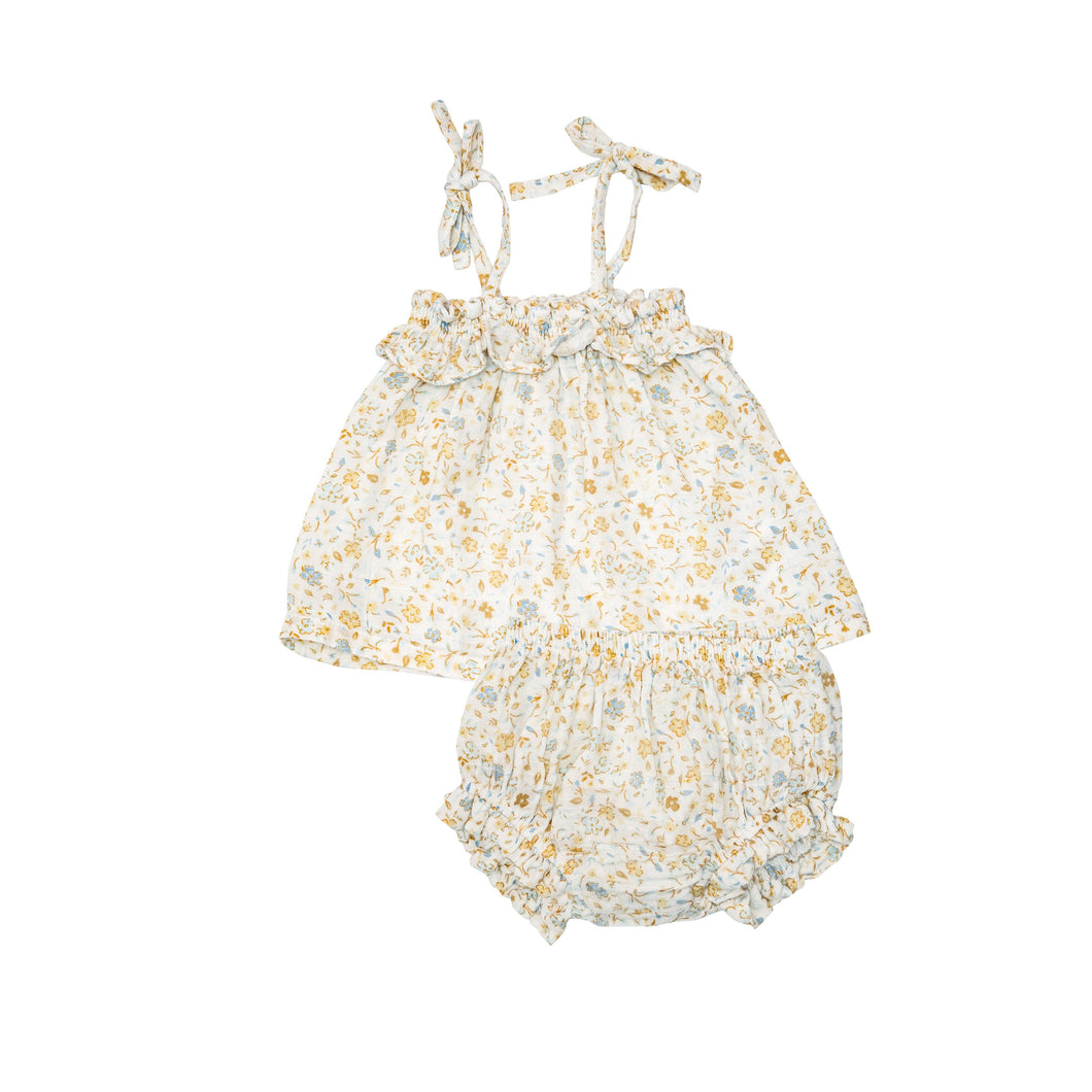 Flaxen Floral Top and Bloomer Set