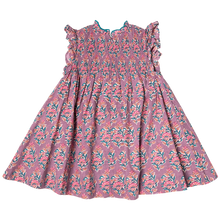 Load image into Gallery viewer, Stevie Dress Lavender Posey Block Print by Pink Chicken
