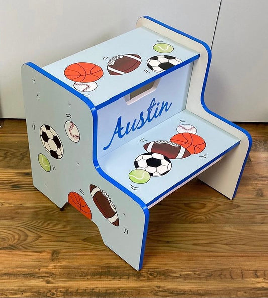 ***CUSTOM*** Hand Painted 2 Step Stool