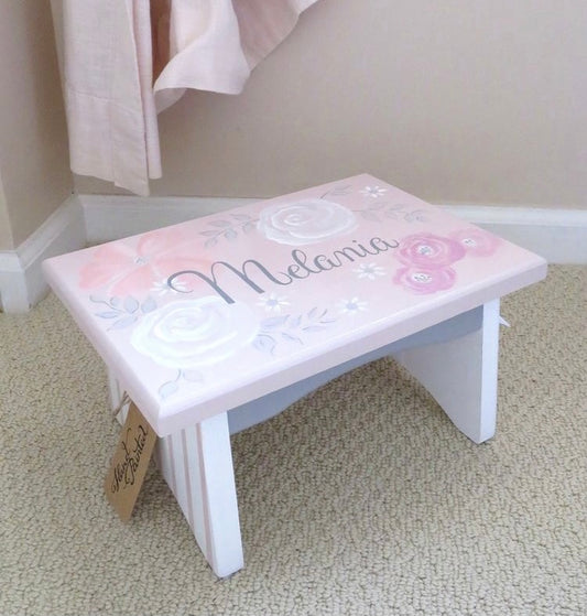 ***CUSTOM*** Hand Painted Foot Stool