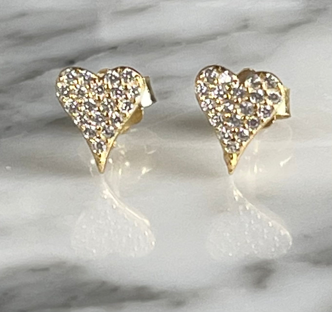 Heart pave earring by Jack and Jewelz featuring a sparkling heart-shaped design with pave-set crystals.