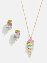 Load image into Gallery viewer, I Scream You Scream Ice Cream Earring and Necklace Set
