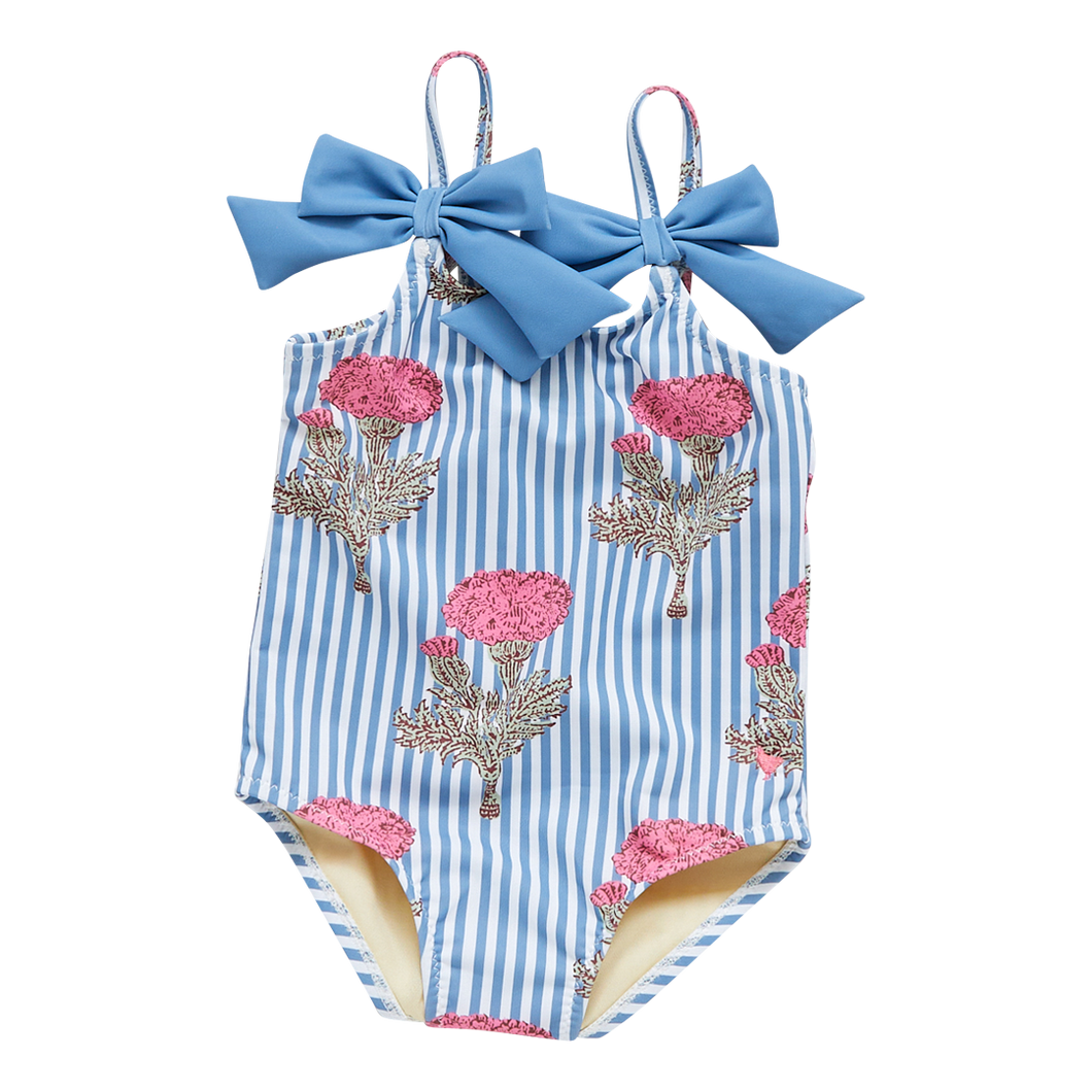 Girls Lulu Suit by Pink Chicken - Blush Marigold Stripe