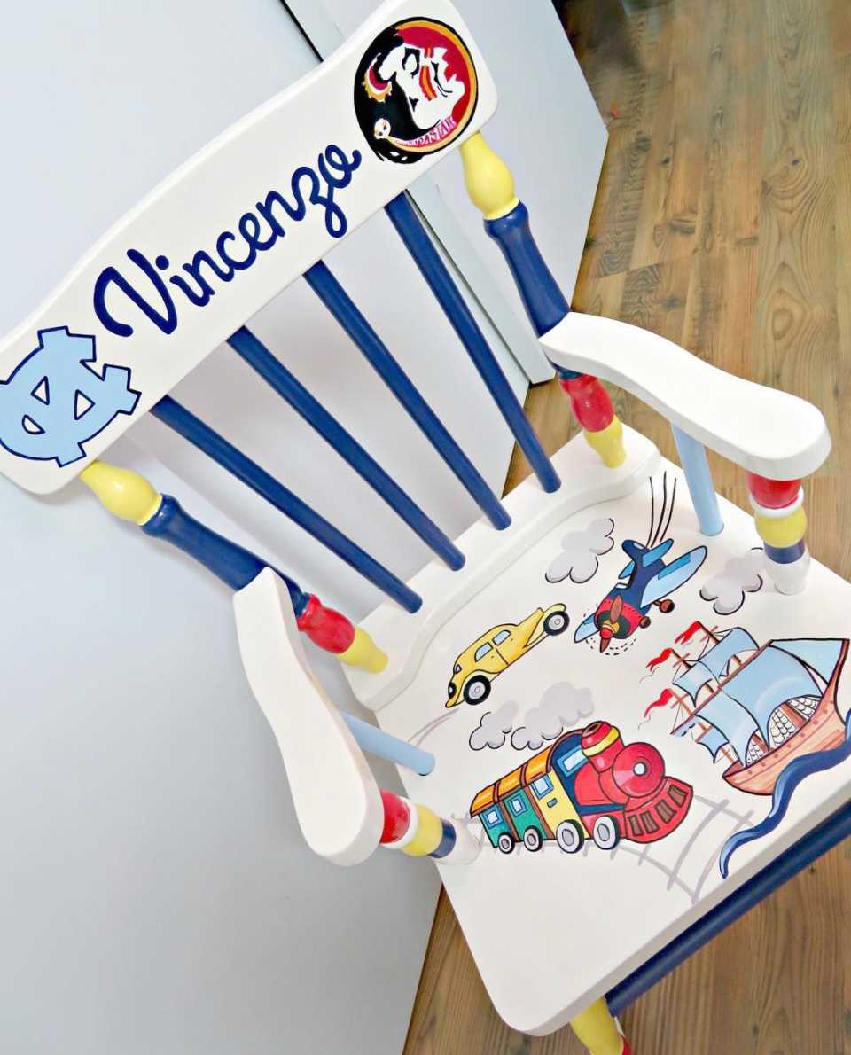 CUSTOM*** Hand Painted Rocking Chair – Flora Ottimer
