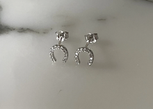 Load image into Gallery viewer, Lucky Horse Shoe CZ Earrings
