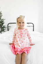 Load image into Gallery viewer, Girls Santa Ruffled Nightgown
