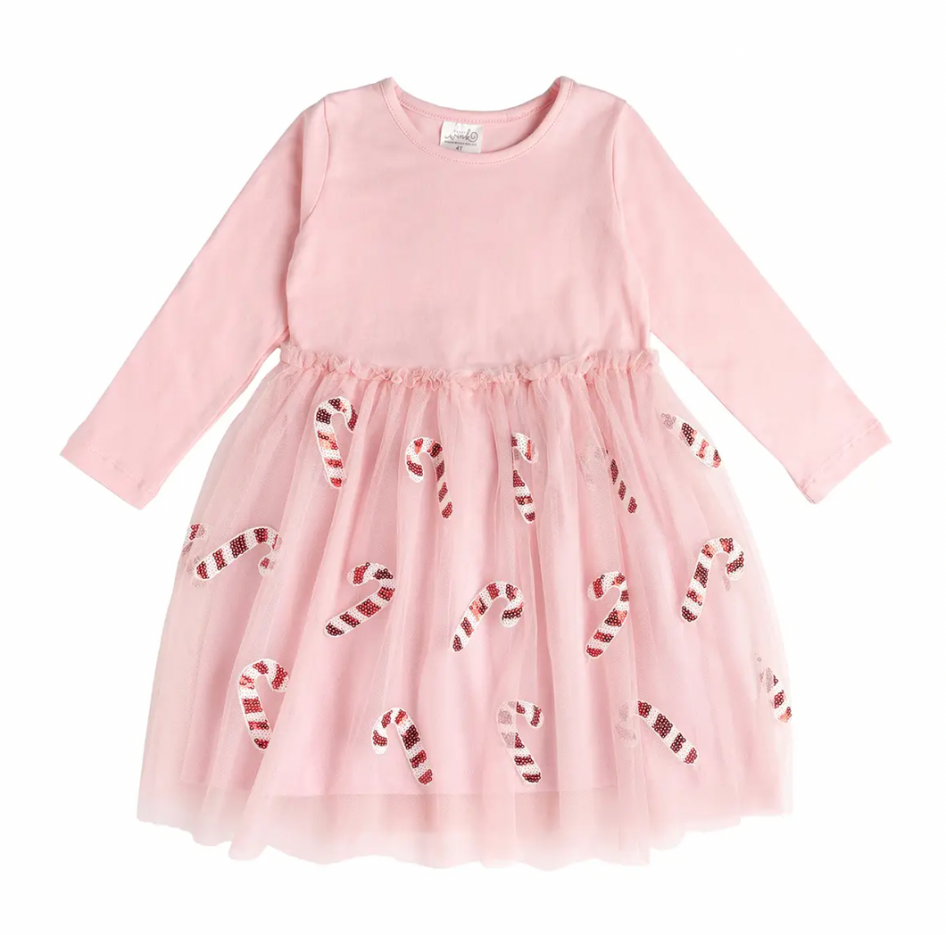 Pink Holiday Candy Cane Tutu Dress