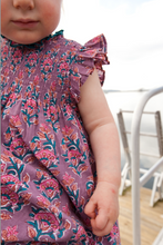 Load image into Gallery viewer, Stevie Dress Lavender Posey Block Print by Pink Chicken
