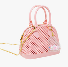 Load image into Gallery viewer, Jelly Bead Bowling Bag with Confetti Heart Charm - Pink
