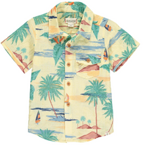 Load image into Gallery viewer, Aloha Woven Print Button Down Shirt - Size 5/6Y
