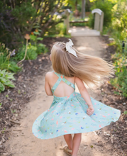 Load image into Gallery viewer, Sofia Cross-back Dress in Mermaid Print - 2T
