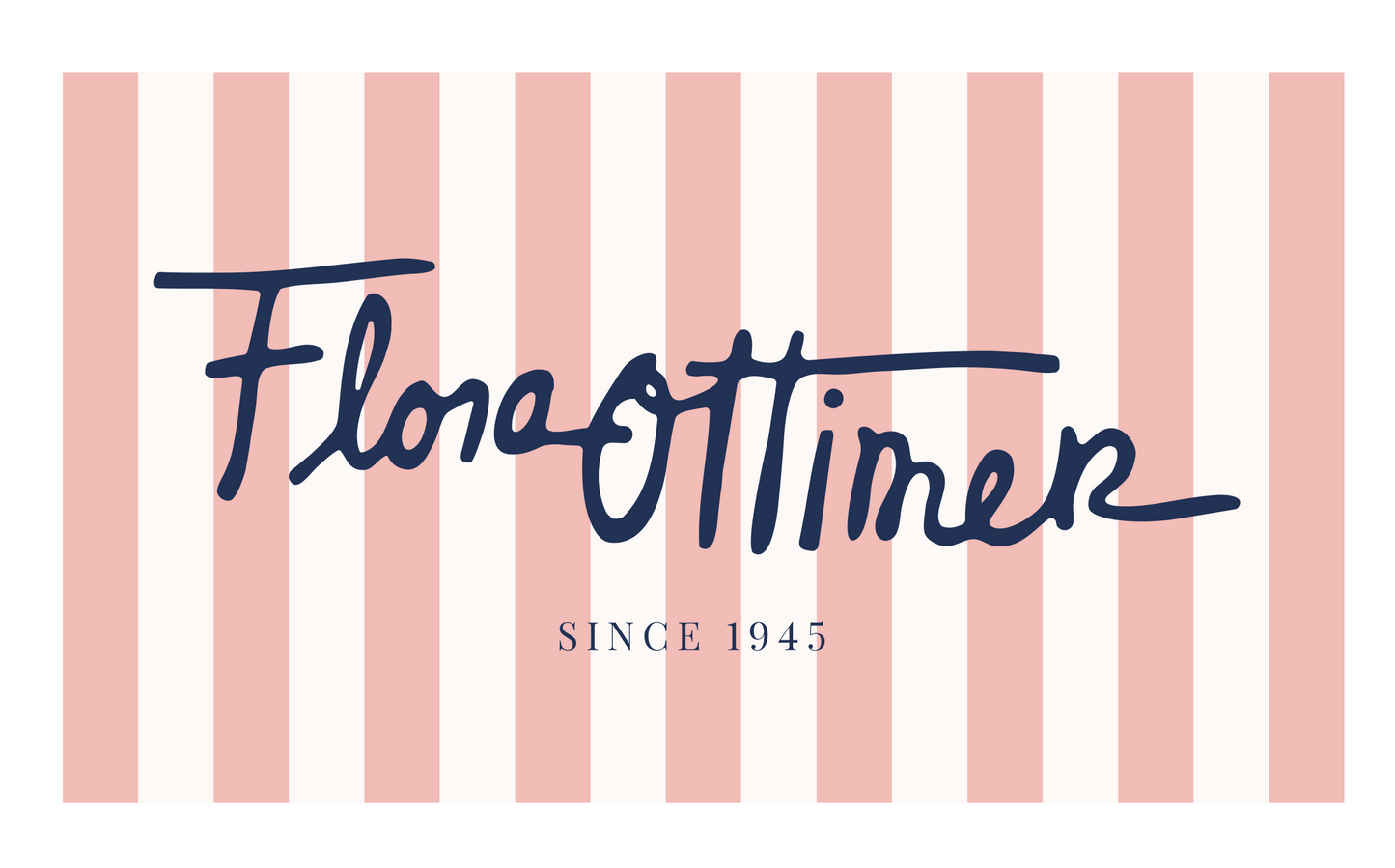 Flora Ottimer gift card with blue stripe logo, featuring the Flora Ottimer brand name on a clean background.