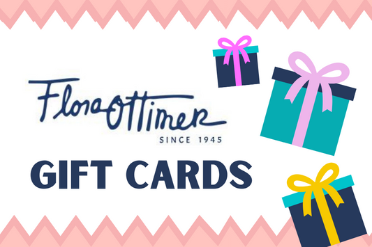 Flora Ottimer gift card showing a $25 value, featuring elegant floral design and branding, suitable for gifting.