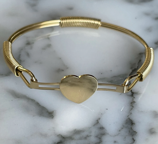 Gold plated heart bracelet by Jack and Jewelz featuring delicate chain and heart charm, stylish jewelry accessory.
