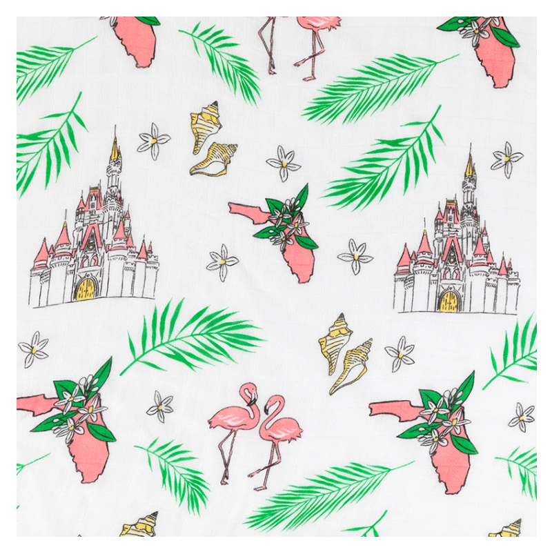 Soft baby swaddle blanket featuring a Florida Girl design by Little Hometown, perfect for newborns and infants.
