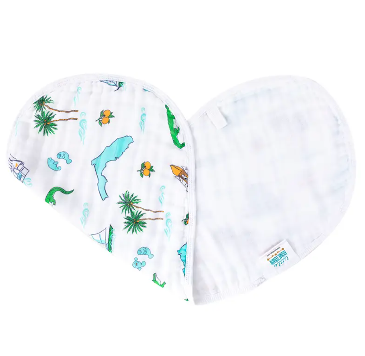 Unisex Florida Baby Bib and Burp Combo by Little Hometown, featuring colorful Florida-themed patterns for infants.
