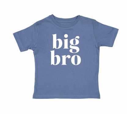 Child wearing a Big Bro Sibling Tee by Sweet Wink, featuring playful text design on a comfortable cotton t-shirt.